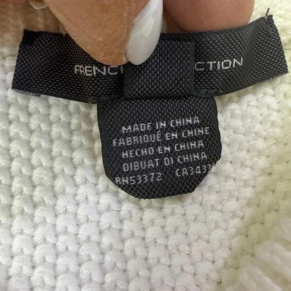 French Connection Cropped Sweater Women's Size M White Babysoft Crewneck Blouse - Picture 7 of 11